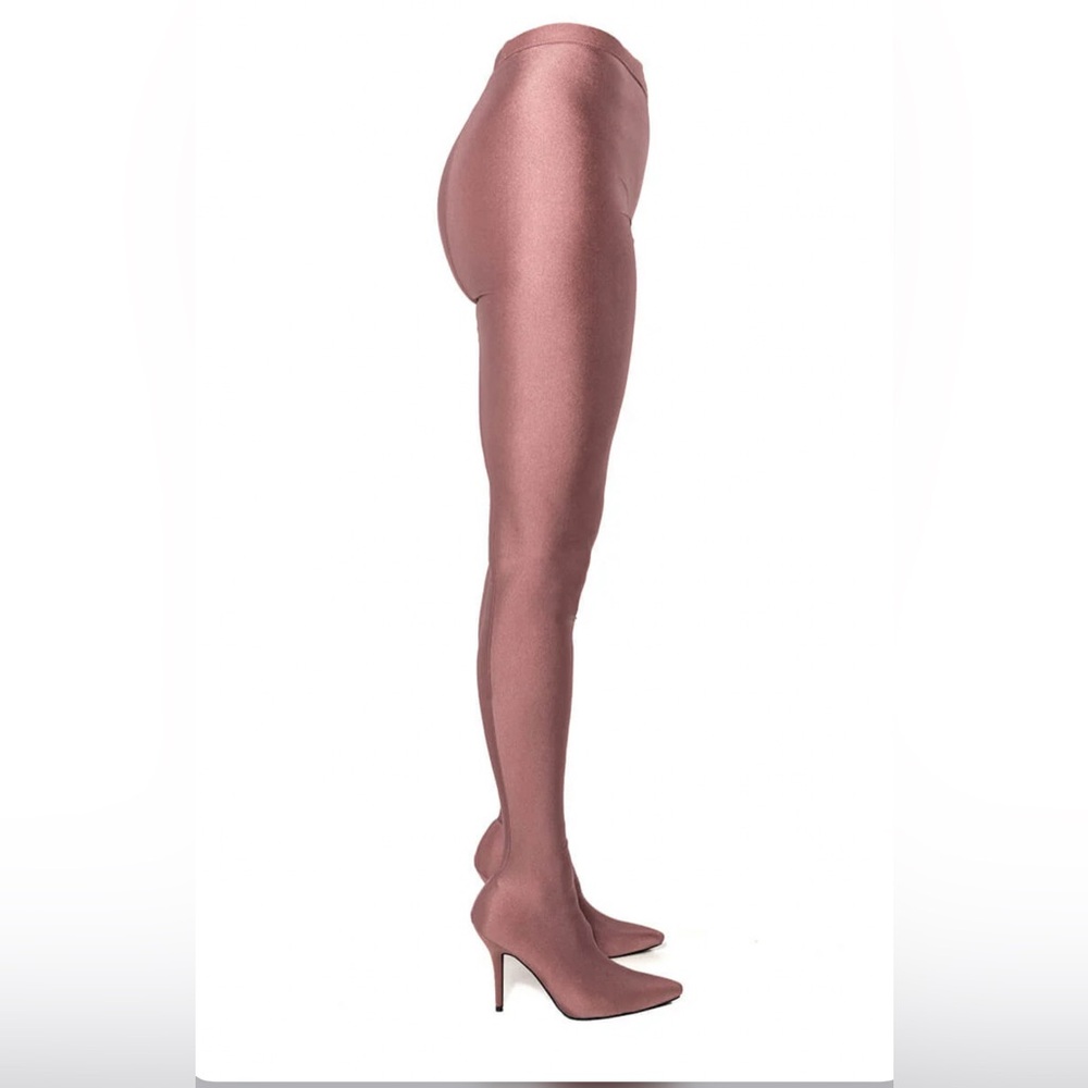 Elegant Pink Over-the-Knee Heeled Boots